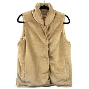 Dylan Corduroy Faux Sherpa Lined Tan Vest with Pockets SZ S Outdoors Transition